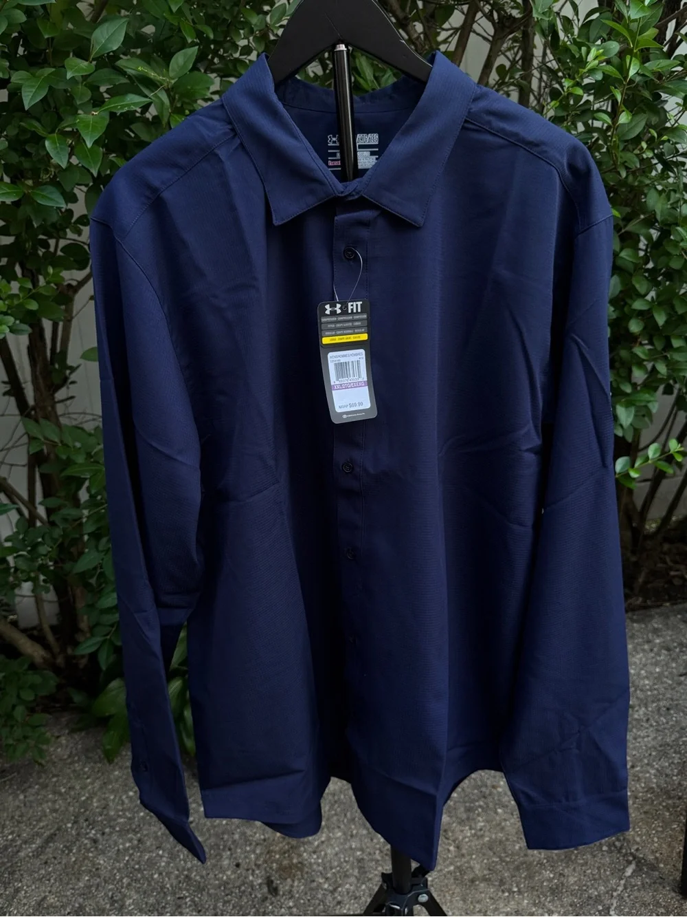 Under Armour Men’s Ultimate Long Sleeve Button Down Shirt Navy XXL 2XL NWT